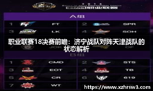 职业联赛18决赛前瞻：济宁战队对阵天津战队的状态解析