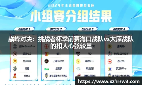 巅峰对决：挑战者杯季前赛海口战队vs太原战队的扣人心弦较量